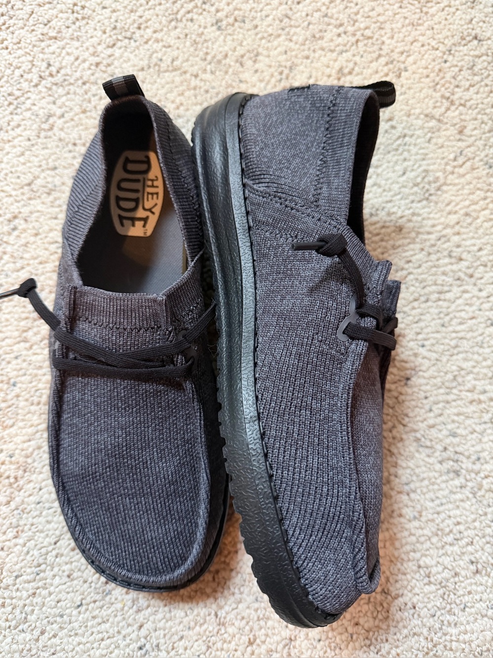 Hey Dude Women’s Wally Knit Casual Shoes - Charcoal Gray LIKE NEW Sz 8 - Picture 2 of 6